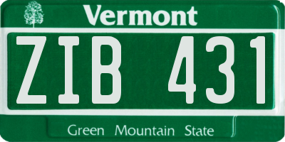 VT license plate ZIB431