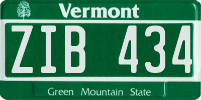 VT license plate ZIB434