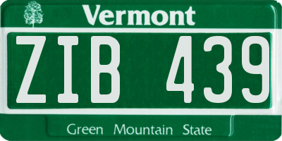 VT license plate ZIB439