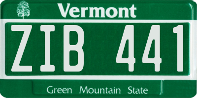 VT license plate ZIB441