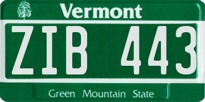 VT license plate ZIB443