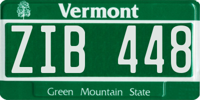 VT license plate ZIB448