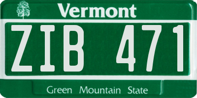 VT license plate ZIB471