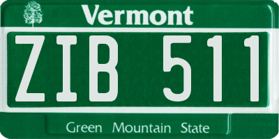 VT license plate ZIB511