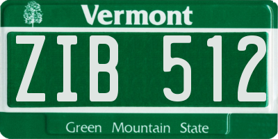 VT license plate ZIB512