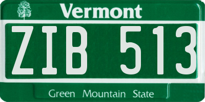 VT license plate ZIB513