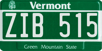 VT license plate ZIB515