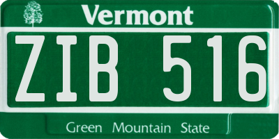 VT license plate ZIB516