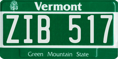 VT license plate ZIB517