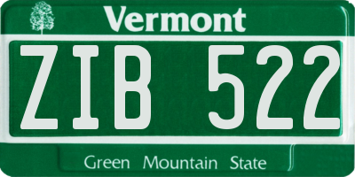 VT license plate ZIB522