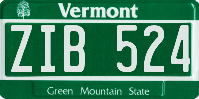 VT license plate ZIB524
