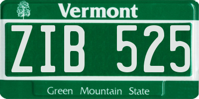 VT license plate ZIB525