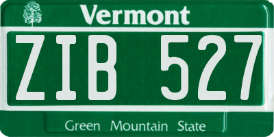 VT license plate ZIB527