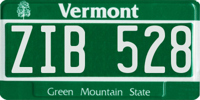 VT license plate ZIB528