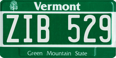 VT license plate ZIB529