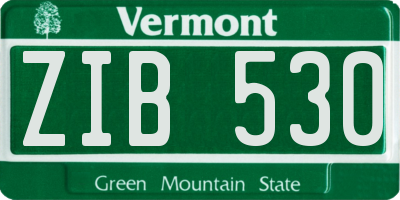 VT license plate ZIB530