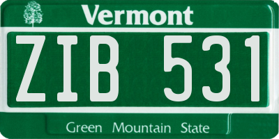 VT license plate ZIB531