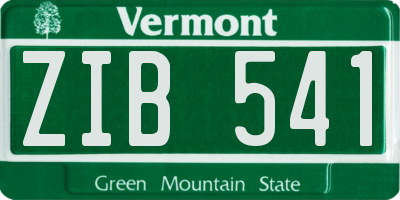 VT license plate ZIB541