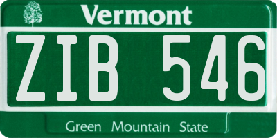 VT license plate ZIB546