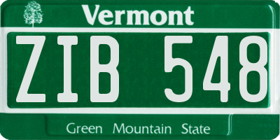 VT license plate ZIB548