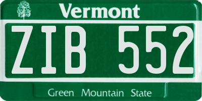 VT license plate ZIB552