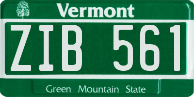 VT license plate ZIB561