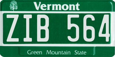 VT license plate ZIB564