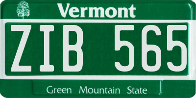 VT license plate ZIB565