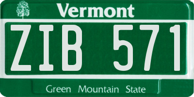 VT license plate ZIB571
