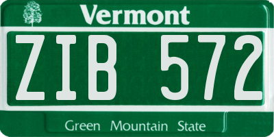 VT license plate ZIB572