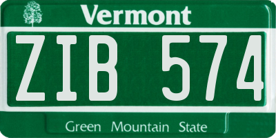 VT license plate ZIB574