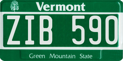 VT license plate ZIB590