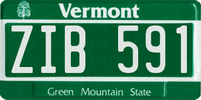 VT license plate ZIB591