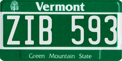 VT license plate ZIB593