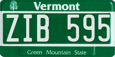 VT license plate ZIB595