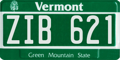 VT license plate ZIB621