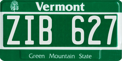 VT license plate ZIB627
