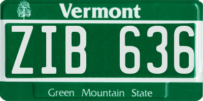 VT license plate ZIB636