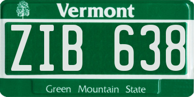 VT license plate ZIB638
