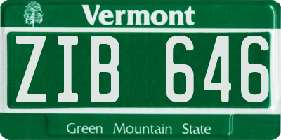 VT license plate ZIB646