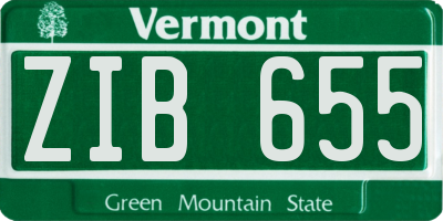 VT license plate ZIB655