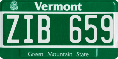 VT license plate ZIB659