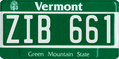 VT license plate ZIB661