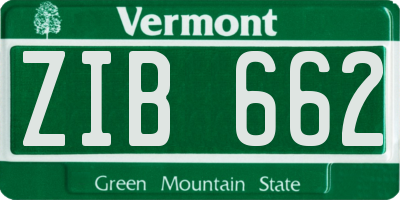 VT license plate ZIB662