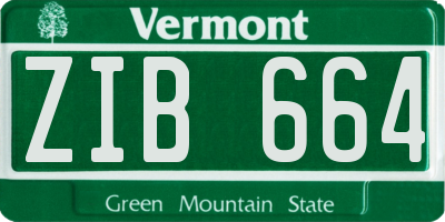 VT license plate ZIB664