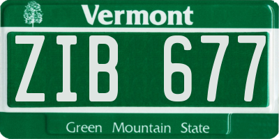 VT license plate ZIB677
