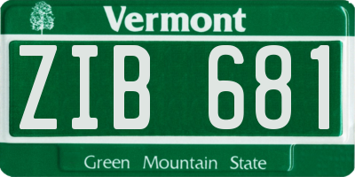 VT license plate ZIB681