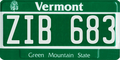 VT license plate ZIB683