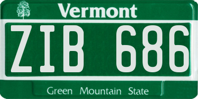 VT license plate ZIB686