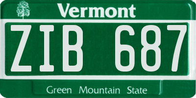 VT license plate ZIB687